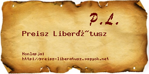 Preisz Liberátusz névjegykártya